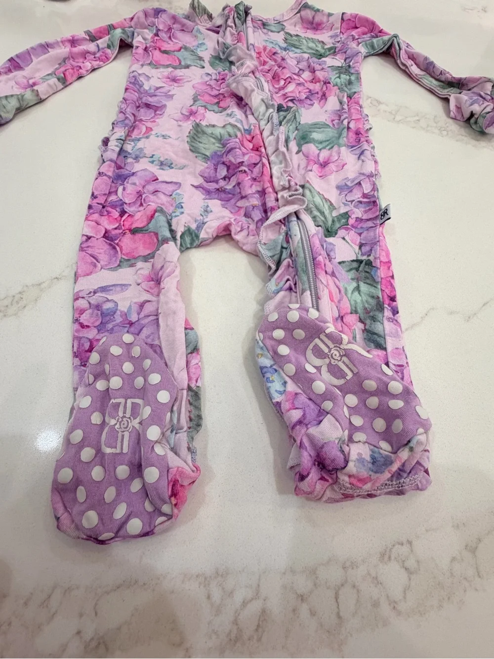 3pc Bamboo bundle Baby Girl Floral Zip Sleepers 3-6M Bums & Roses LEV Baby